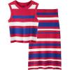 imageArachampampCloz Womens Non See Through 2 Piece Sets Summer Tank Top and Midi Skirt Knit OutfitsDark Rednavy