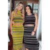 imageArachampampCloz Womens Non See Through 2 Piece Sets Summer Tank Top and Midi Skirt Knit OutfitsDark Yellowgreen