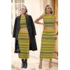 imageArachampampCloz Womens Non See Through 2 Piece Sets Summer Tank Top and Midi Skirt Knit OutfitsDark Yellowgreen