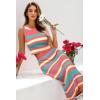 imageArachampampCloz Womens Non See Through 2 Piece Sets Summer Tank Top and Midi Skirt Knit OutfitsPinkblue Candy