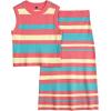 imageArachampampCloz Womens Non See Through 2 Piece Sets Summer Tank Top and Midi Skirt Knit OutfitsPinkblue Candy