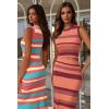 imageArachampampCloz Womens Non See Through 2 Piece Sets Summer Tank Top and Midi Skirt Knit OutfitsPinkblue Candy