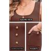 imageArachampampCloz Womens Spring Summer Sleeveless Midi Dress 2025 Bodycon Knit Long Sundress Sun Beach Vacation Resort WearDark Brown