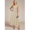 imageArachampampCloz Womens Summer Maxi Dress 2025 Crew Neck Sleeveless Knitted Church Work Business Casual Outfits Long DressesApricot