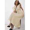 imageArachampampCloz Womens Summer Maxi Dress 2025 Crew Neck Sleeveless Knitted Church Work Business Casual Outfits Long DressesApricot
