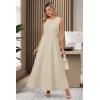 imageArachampampCloz Womens Summer Maxi Dress 2025 Crew Neck Sleeveless Knitted Church Work Business Casual Outfits Long DressesApricot