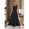 imageArachampampCloz Womens Summer Maxi Dress 2025 Crew Neck Sleeveless Knitted Church Work Business Casual Outfits Long DressesBlack