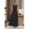 imageArachampampCloz Womens Summer Maxi Dress 2025 Crew Neck Sleeveless Knitted Church Work Business Casual Outfits Long DressesBlack