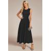 imageArachampampCloz Womens Summer Maxi Dress 2025 Crew Neck Sleeveless Knitted Church Work Business Casual Outfits Long DressesBlack