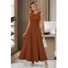 imageArachampampCloz Womens Summer Maxi Dress 2025 Crew Neck Sleeveless Knitted Church Work Business Casual Outfits Long DressesLight Brown