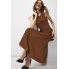imageArachampampCloz Womens Summer Maxi Dress 2025 Crew Neck Sleeveless Knitted Church Work Business Casual Outfits Long DressesLight Brown