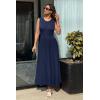 imageArachampampCloz Womens Summer Maxi Dress 2025 Crew Neck Sleeveless Knitted Church Work Business Casual Outfits Long DressesNavy