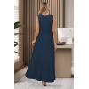 imageArachampampCloz Womens Summer Maxi Dress 2025 Crew Neck Sleeveless Knitted Church Work Business Casual Outfits Long DressesNavy