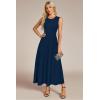 imageArachampampCloz Womens Summer Maxi Dress 2025 Crew Neck Sleeveless Knitted Church Work Business Casual Outfits Long DressesNavy