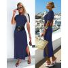 imageArachampampCloz Womens Wool Blend Lightweight Summer Casual T Shirts Maxi Dress 2025Navy