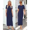 imageArachampampCloz Womens Wool Blend Lightweight Summer Casual T Shirts Maxi Dress 2025Navy