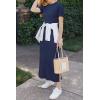 imageArachampampCloz Womens Wool Blend Lightweight Summer Casual T Shirts Maxi Dress 2025Navy