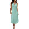 imageArachampampCloz Womens Knit Adjustable Halter V Neck Summer Vacation Dress 2025Celadon Green