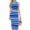 imageArachampampCloz Womens Non See Through 2 Piece Sets Summer Tank Top and Midi Skirt Knit OutfitsBlue