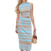 imageArachampampCloz Womens Non See Through 2 Piece Sets Summer Tank Top and Midi Skirt Knit OutfitsLight Bluebrown
