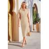 imageArachampampCloz Summer Skirt Sets Women 2 Piece Knit Outfits Short Sleeve Polo Shirts 2025 Fashion Midi Skirt Matching SetsApricot
