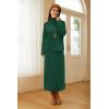 imageArachampampCloz Womens 2 Piece Sweaters Sets Turtleneck Long Sleeve Tops Long Maxi Skirt Casual Fall Fashion 2024 OutfitsDark Green