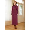 imageArachampampCloz Womens 2 Piece Sweaters Sets Turtleneck Long Sleeve Tops Long Maxi Skirt Casual Fall Fashion 2024 OutfitsWine