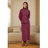 imageArachampampCloz Womens 2 Piece Sweaters Sets Turtleneck Long Sleeve Tops Long Maxi Skirt Casual Fall Fashion 2024 OutfitsWine