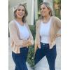 imageArachampampCloz Womens 2024 Lightweight Summer Cardigan 34 Sleeve Crochet Patterns Knit Shrug Sweater TopsApricot