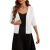 imageArachampampCloz Womens 2024 Lightweight Summer Cardigan 34 Sleeve Crochet Patterns Knit Shrug Sweater TopsBeige White