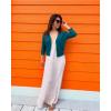 imageArachampampCloz Womens 2024 Lightweight Summer Cardigan 34 Sleeve Crochet Patterns Knit Shrug Sweater TopsPeacock Green