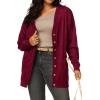 imageArachampampCloz Womens Lightweight Cardigan Sweater Fashion Long Sleeve Summer Casual Outfits with Pocket Cozy CloudsWine
