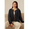 imageArachampampCloz Womens Open Front Cardigan Sweaters Fall Fashion Button Down Knit Chunky Outwear Coats with PocketsBlack