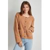 imageArachampampCloz Womens Open Front Cardigan Sweaters Fall Fashion Button Down Knit Chunky Outwear Coats with PocketsKhaki