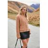 imageArachampampCloz Womens Open Front Cardigan Sweaters Fall Fashion Button Down Knit Chunky Outwear Coats with PocketsKhaki