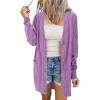 imageArachampampCloz Womens Lightweight Cardigan Sweater Fashion Long Sleeve Summer Casual Outfits with Pocket Cozy CloudsGrey Purple