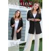 imageArachampampCloz Womens 2025 Summer 34 Short Sleeve Open Front Lightweight Outfit Cardigan Casual Kimono Beach SweaterBlack