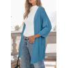 imageArachampampCloz Womens 2025 Summer 34 Short Sleeve Open Front Lightweight Outfit Cardigan Casual Kimono Beach SweaterDark Blue