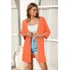 imageArachampampCloz Womens 2025 Summer 34 Short Sleeve Open Front Lightweight Outfit Cardigan Casual Kimono Beach SweaterOrange