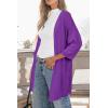 imageArachampampCloz Womens 2025 Summer 34 Short Sleeve Open Front Lightweight Outfit Cardigan Casual Kimono Beach SweaterPurple