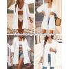 imageArachampampCloz Womens 2025 Summer 34 Short Sleeve Open Front Lightweight Outfit Cardigan Casual Kimono Beach SweaterWhite