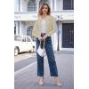 imageArachampampCloz Womens 2025 Summer Lightweight Cardigan Long Sleeve Cable Knit Hollow Out Bow Embroidery TopsBeige