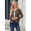 imageArachampampCloz Womens 2025 Summer Lightweight Cardigan Long Sleeve Cable Knit Hollow Out Bow Embroidery TopsBrown