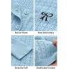 imageArachampampCloz Womens 2025 Summer Lightweight Cardigan Long Sleeve Cable Knit Hollow Out Bow Embroidery TopsLight Blue