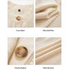 imageArachampampCloz Womens Waffle Cropped Cardigan Ultra Stretchy 2025 Spring Soft Chunky Button Business Casual SweatersApricot