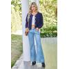 imageArachampampCloz Womens Waffle Cropped Cardigan Ultra Stretchy 2025 Spring Soft Chunky Button Business Casual SweatersBlue