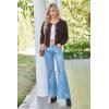 imageArachampampCloz Womens Waffle Cropped Cardigan Ultra Stretchy 2025 Spring Soft Chunky Button Business Casual SweatersBrown Coffee