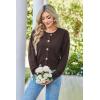 imageArachampampCloz Womens Waffle Cropped Cardigan Ultra Stretchy 2025 Spring Soft Chunky Button Business Casual SweatersBrown Coffee