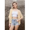imageArachampampCloz Womens Lightweight Cardigan Short Sleeve Shrugs Button Crochet Knit Fashion Sweaters Tops Cozy CloudsApricot
