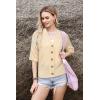 imageArachampampCloz Womens Lightweight Cardigan Short Sleeve Shrugs Button Crochet Knit Fashion Sweaters Tops Cozy CloudsApricot